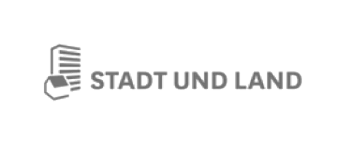 Logo von STADT UND LAND Wohnbauten-Gesellschaft mit einem stilisierten Dachsymbol. Wir haben ihre Abbruchprojekte durchgeführt.